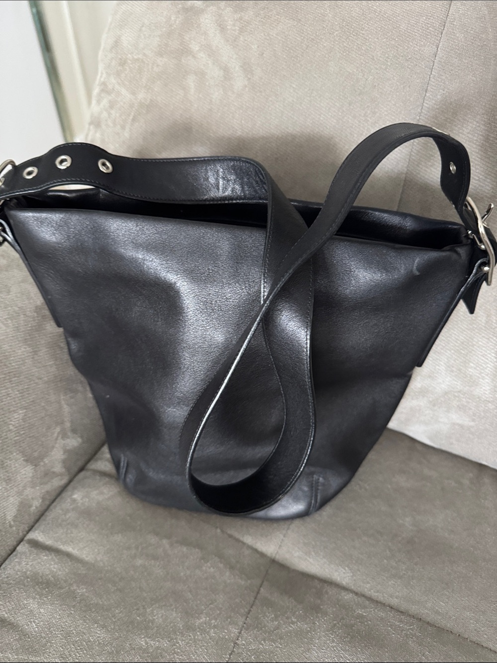 Coach Black Leather Shoulder Bag